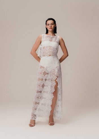 SAIA LONGA BORDADA ORGANICO