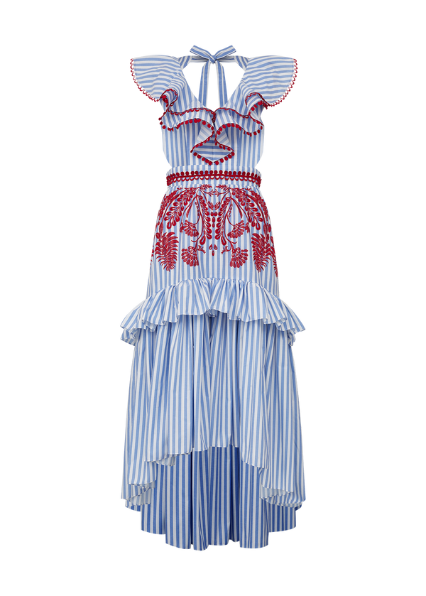 VESTIDO MIDI RECORTES RINATA