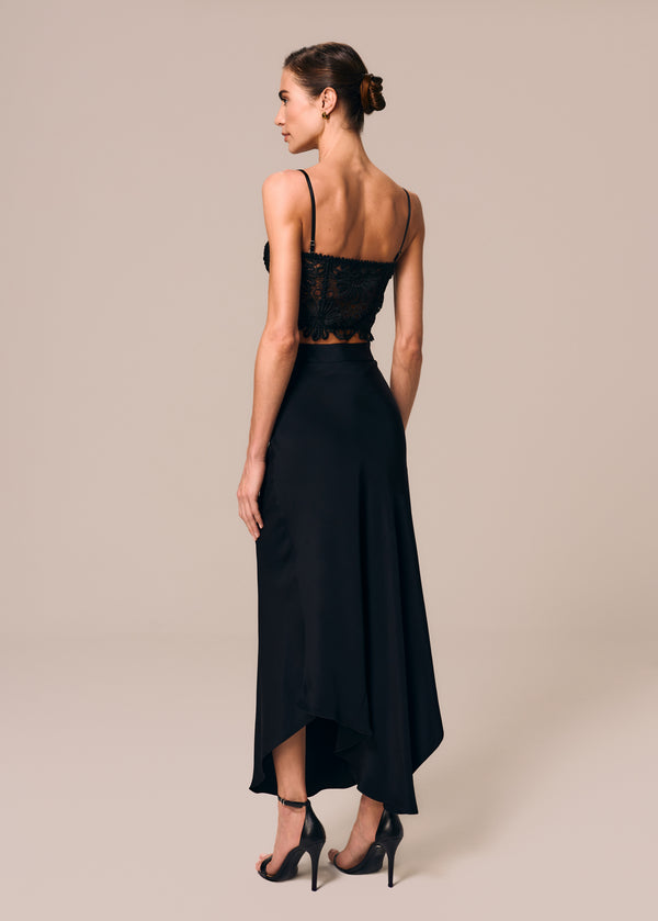 SAIA MIDI 100% CREPE SEDA FILIGRANAS