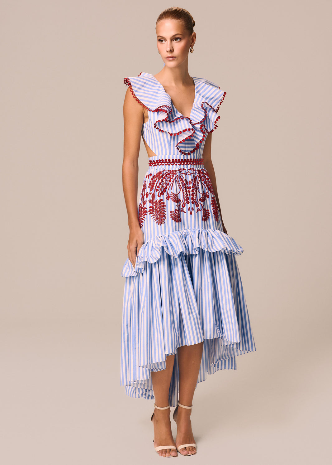 VESTIDO MIDI RECORTES RINATA