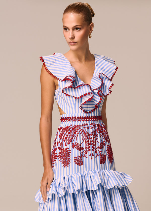 VESTIDO MIDI RECORTES RINATA