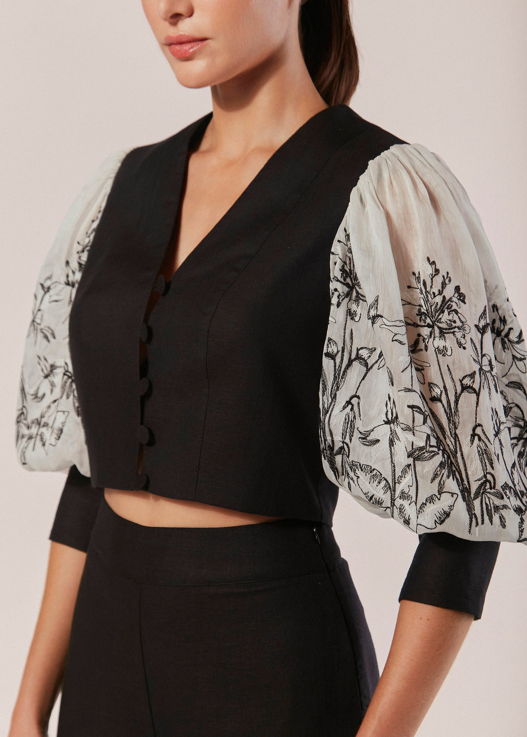 BLAZER CURTO MANGAS 3/4 BORDADO MARE FIORITO