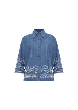 CAMISA MANGAS 3/4 DENIM CHAMBRAY KASHAN