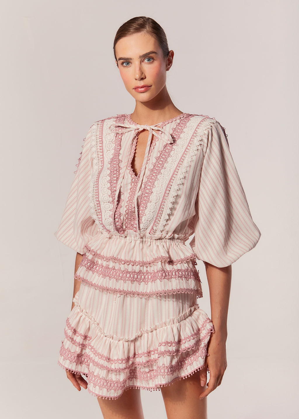 BATA LISTRADA MANGAS 3/4 ALBA