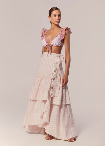 SAIA LONGA COM FENDA LISTRADA ALBA