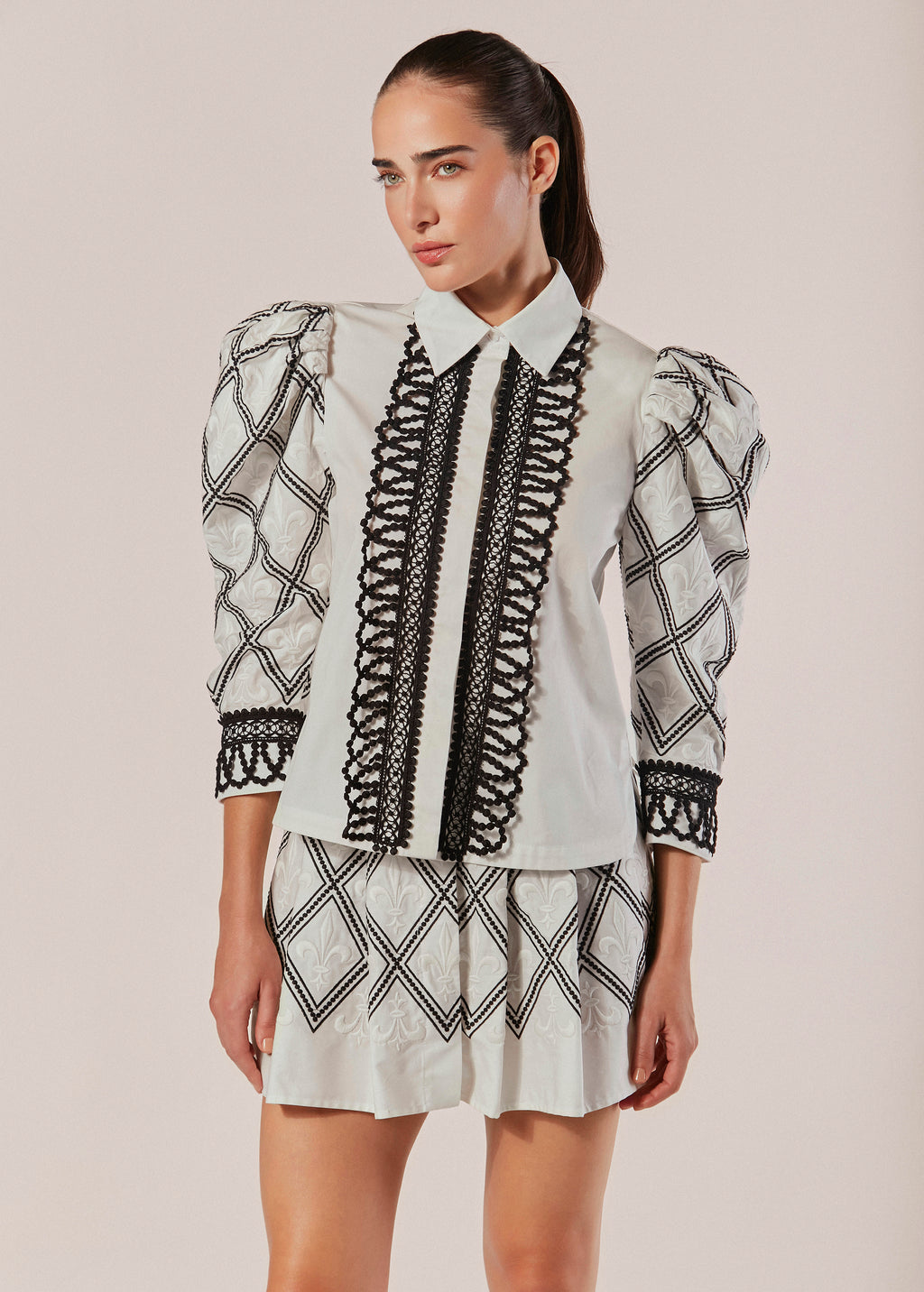 CAMISA BORDADA MANGAS 3/4 GIGLIO