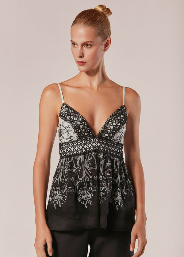 TOP COM ALÇAS MARE FIORITO