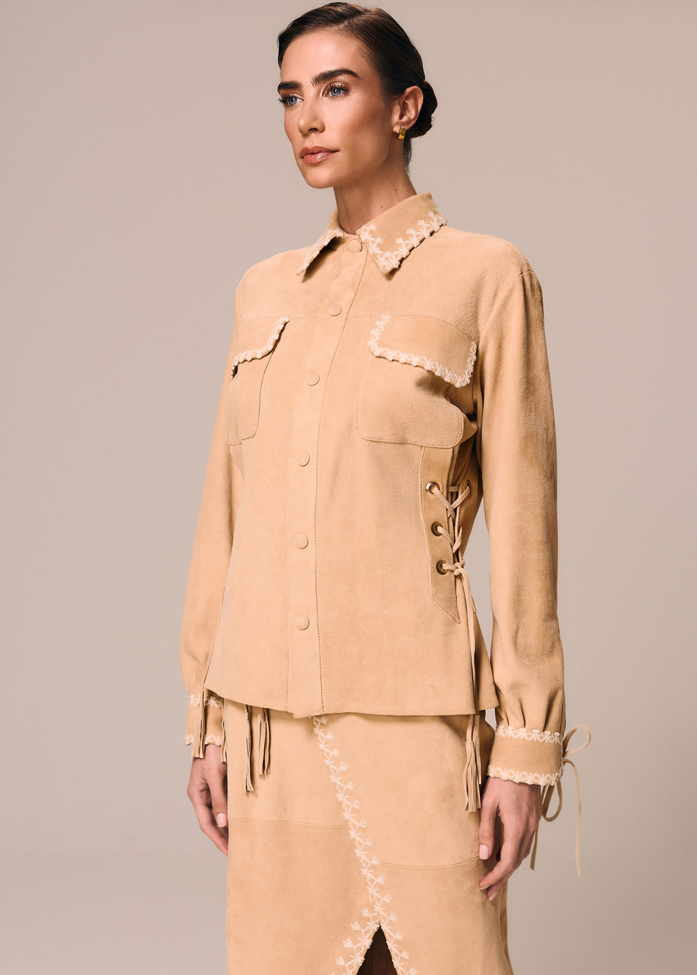 CAMISA MANGA LONGA CHAMOISE AREIA