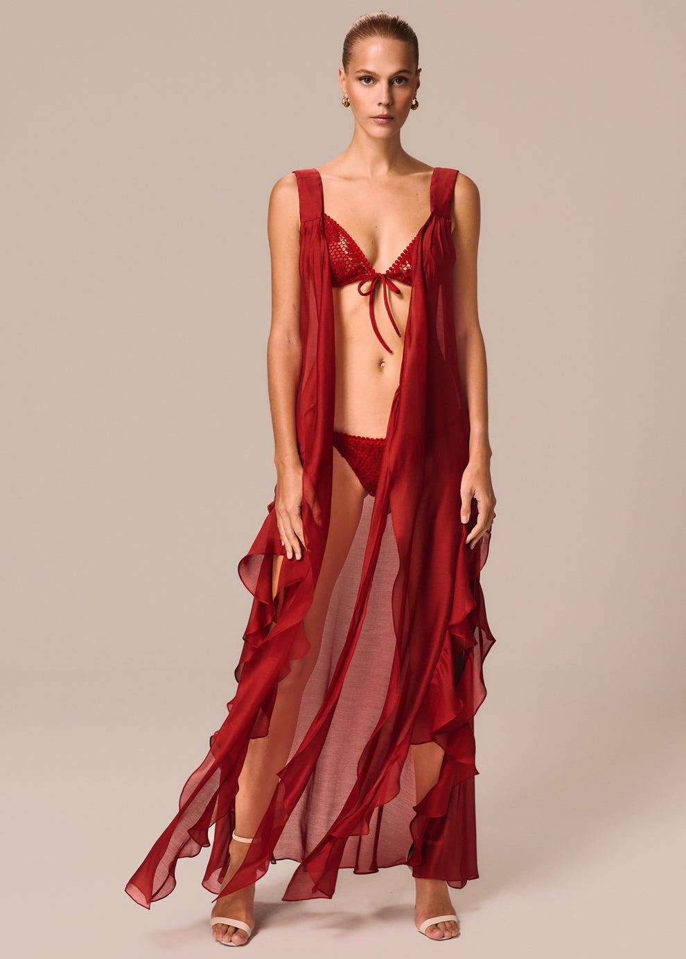 VESTIDO ENVELOPE COM BABADOS DESIDERIO