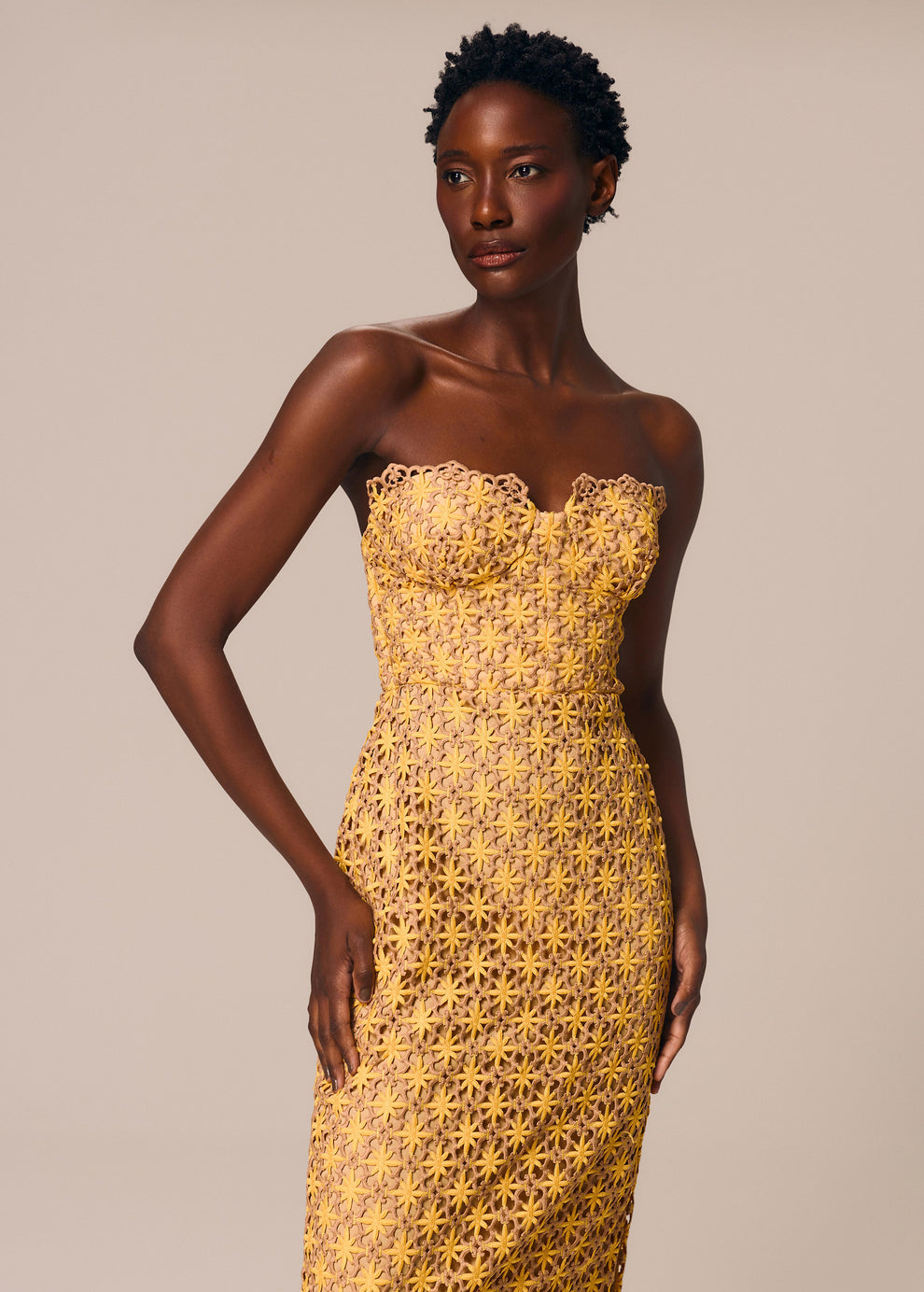 VESTIDO MIDI CORSET CASA