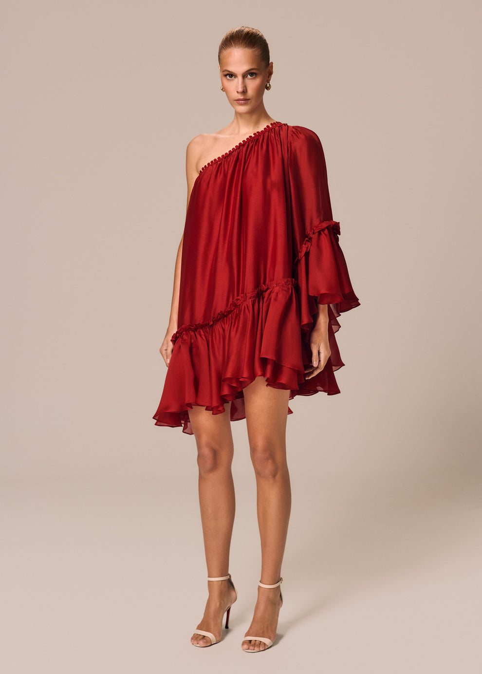 VESTIDO OMBRO SO COM BABADOS DESIDERIO